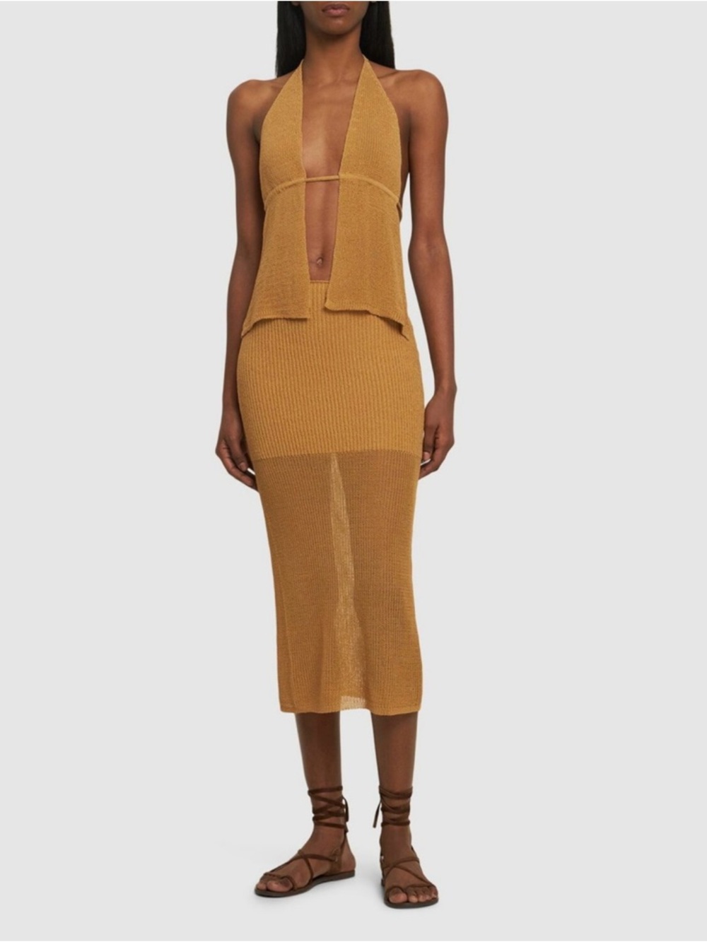 WeWoreWhat Suede Color Crochet Halter Top